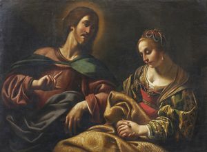 ARTISTA DEL XVII SECOLO - Cristo ammonisce la Maddalena
