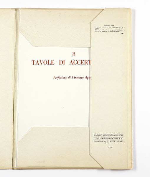 MANZONI PIERO (1933 - 1963) : 8 Tavole di accertamento.  - Asta Asta 388 | ARTE MODERNA E CONTEMPORANEA Tradizionale - Associazione Nazionale - Case d'Asta italiane