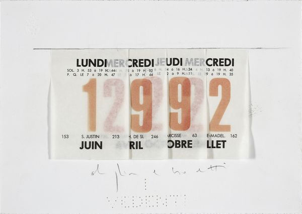 BOETTI ALIGHIERO (1940 - 1994) : Calendario.1992.  - Asta Asta 388 | ARTE MODERNA E CONTEMPORANEA Tradizionale - Associazione Nazionale - Case d'Asta italiane