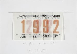 BOETTI ALIGHIERO (1940 - 1994) : Calendario.1992.  - Asta Asta 388 | ARTE MODERNA E CONTEMPORANEA Tradizionale - Associazione Nazionale - Case d'Asta italiane