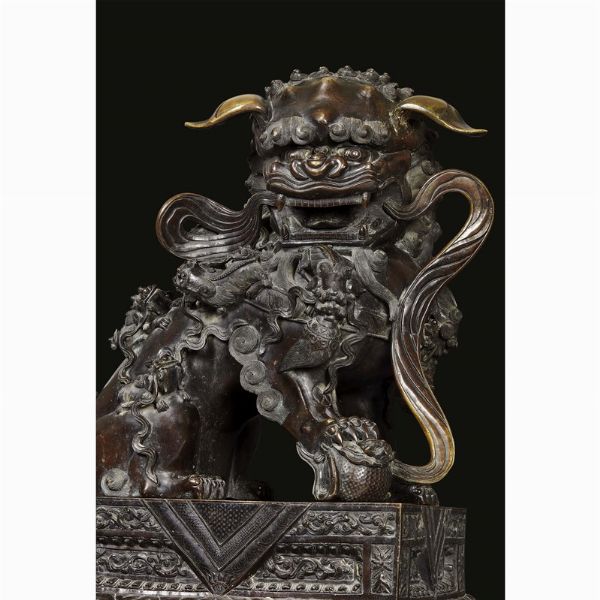 COPPIA DI LEONI, CINA, DINASTIA QING, SEC. XVIII-XIX  - Asta Arte Orientale | 东方艺术 - Associazione Nazionale - Case d'Asta italiane