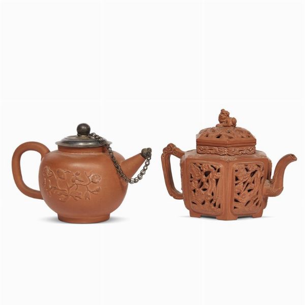 DUE TEIERE, CINA, TARDA DINASTIA QING, SEC. XIX-XX  - Asta Arte Orientale | 东方艺术 - Associazione Nazionale - Case d'Asta italiane