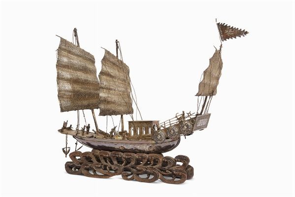 BARCA, CINA, DINASTIA FINE QING- REPPUBLICA, SEC. XIX-XX  - Asta Arte Orientale | 东方艺术 - Associazione Nazionale - Case d'Asta italiane