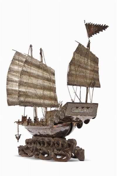 BARCA, CINA, DINASTIA FINE QING- REPPUBLICA, SEC. XIX-XX  - Asta Arte Orientale | 东方艺术 - Associazione Nazionale - Case d'Asta italiane