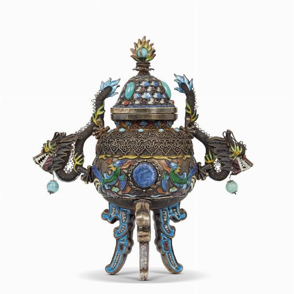 INCENSIERE, CINA, TARDA DINASTIA QING, SEC. XIX-XX  - Asta Arte Orientale | 东方艺术 - Associazione Nazionale - Case d'Asta italiane