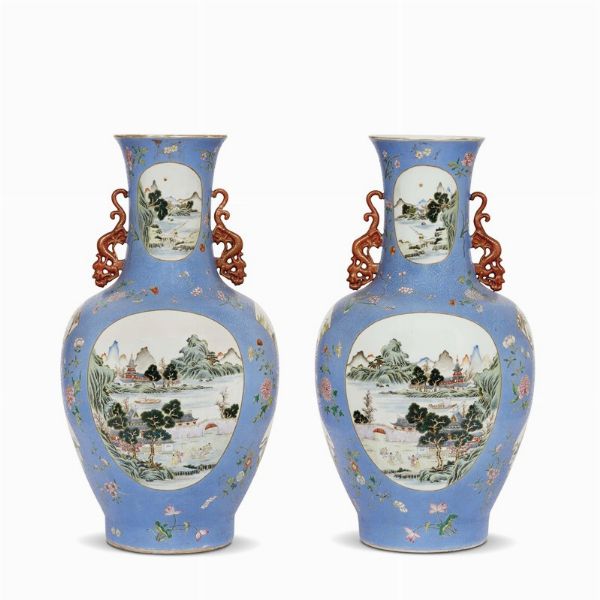 COPPIA DI VASI, CINA, PERIODO DELLA REPUBBLICA (1912-1949)  - Asta Arte Orientale | 东方艺术 - Associazione Nazionale - Case d'Asta italiane