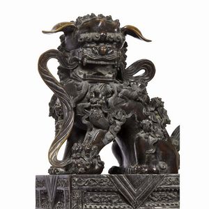 COPPIA DI LEONI, CINA, DINASTIA QING, SEC. XVIII-XIX  - Asta Arte Orientale | 东方艺术 - Associazione Nazionale - Case d'Asta italiane