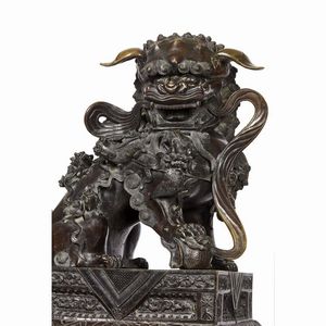 COPPIA DI LEONI, CINA, DINASTIA QING, SEC. XVIII-XIX  - Asta Arte Orientale | 东方艺术 - Associazione Nazionale - Case d'Asta italiane