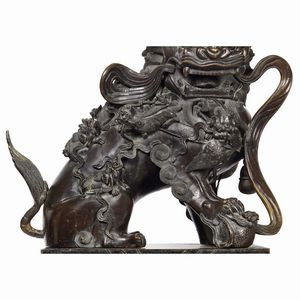 COPPIA DI LEONI, CINA, DINASTIA QING, SEC. XVIII-XIX  - Asta Arte Orientale | 东方艺术 - Associazione Nazionale - Case d'Asta italiane