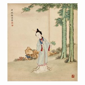 TRE DIPINTI, CINA, DINASTIA QING, SEC. XIX-XX  - Asta Arte Orientale | 东方艺术 - Associazione Nazionale - Case d'Asta italiane