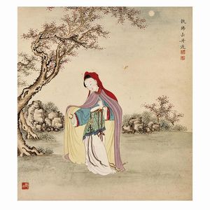 TRE DIPINTI, CINA, DINASTIA QING, SEC. XIX-XX  - Asta Arte Orientale | 东方艺术 - Associazione Nazionale - Case d'Asta italiane