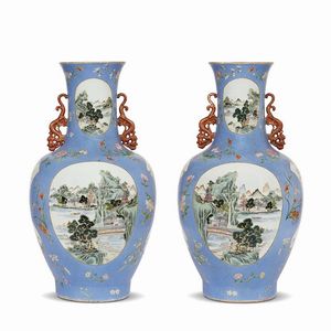 COPPIA DI VASI, CINA, PERIODO DELLA REPUBBLICA (1912-1949)  - Asta Arte Orientale | 东方艺术 - Associazione Nazionale - Case d'Asta italiane