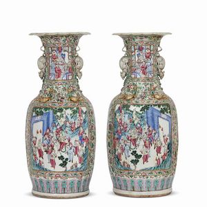 COPPIA DI VASI, CINA, DINASTIA QING, SEC. XIX  - Asta Arte Orientale | 东方艺术 - Associazione Nazionale - Case d'Asta italiane