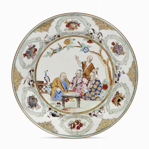 GRANDE PIATTO, CINA, DINASTIA QING, PERIODO YONGZHENG-INIZIO QIANLONG, 1734-1738 CIRCA  - Asta Porcellane della Compagnia delle Indie Meraviglie cinesi per l'Europa - Associazione Nazionale - Case d'Asta italiane