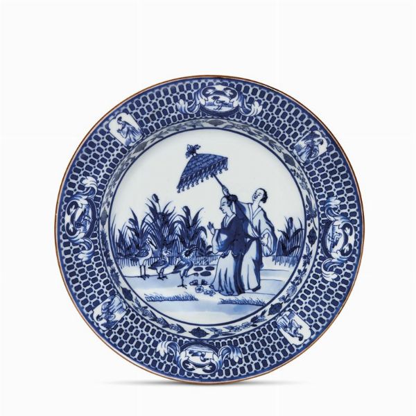 PIATTO, CINA, DINASTIA QING, PERIODO YONGZHENG-INIZIO QIANLONG, 1734-1738 CIRCA  - Asta Porcellane della Compagnia delle Indie Meraviglie cinesi per l'Europa - Associazione Nazionale - Case d'Asta italiane