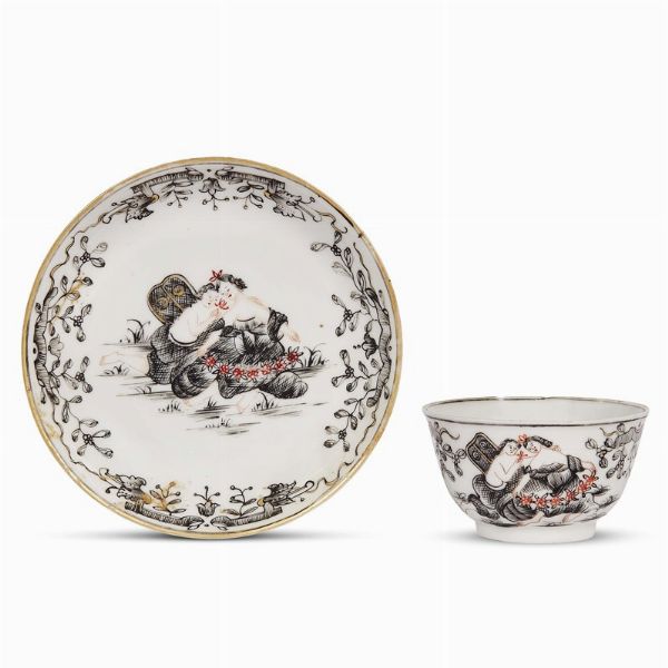 TAZZINA CON PIATTINO, CINA, DINASTIA QING, PERIODO QIANLONG, 1745-1750 CIRCA  - Asta Porcellane della Compagnia delle Indie Meraviglie cinesi per l'Europa - Associazione Nazionale - Case d'Asta italiane
