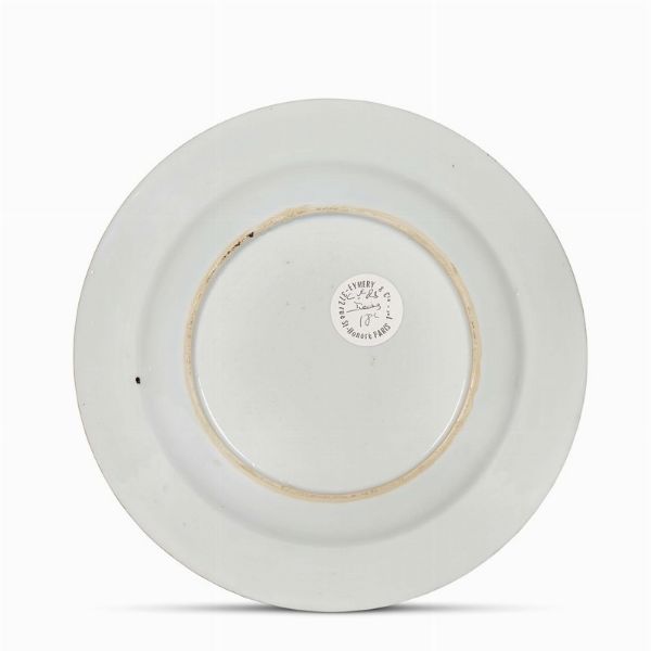 PIATTO, CINA, DINASTIA QING, PERIODO QIANNLONG, 1745 CIRCA  - Asta Porcellane della Compagnia delle Indie Meraviglie cinesi per l'Europa - Associazione Nazionale - Case d'Asta italiane