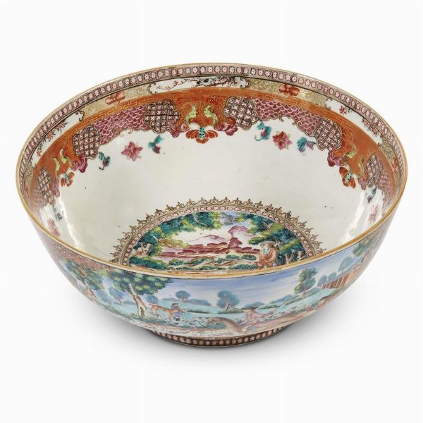 COPPA DA PUNCH, CINA, DINASTIA QING, PERIODO QIANLONG, 1780 CIRCA  - Asta Porcellane della Compagnia delle Indie Meraviglie cinesi per l'Europa - Associazione Nazionale - Case d'Asta italiane