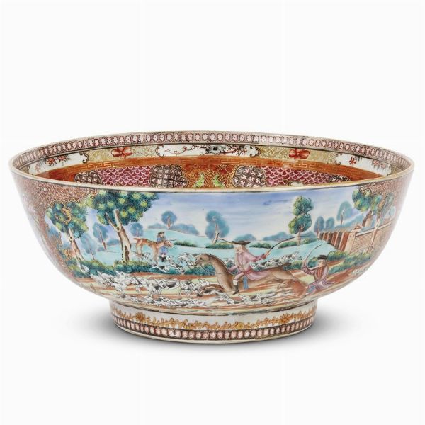 COPPA DA PUNCH, CINA, DINASTIA QING, PERIODO QIANLONG, 1780 CIRCA  - Asta Porcellane della Compagnia delle Indie Meraviglie cinesi per l'Europa - Associazione Nazionale - Case d'Asta italiane