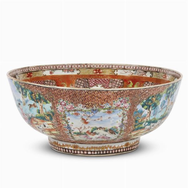 COPPA DA PUNCH, CINA, DINASTIA QING, PERIODO QIANLONG, 1780 CIRCA  - Asta Porcellane della Compagnia delle Indie Meraviglie cinesi per l'Europa - Associazione Nazionale - Case d'Asta italiane