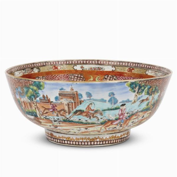COPPA DA PUNCH, CINA, DINASTIA QING, PERIODO QIANLONG, 1780 CIRCA  - Asta Porcellane della Compagnia delle Indie Meraviglie cinesi per l'Europa - Associazione Nazionale - Case d'Asta italiane