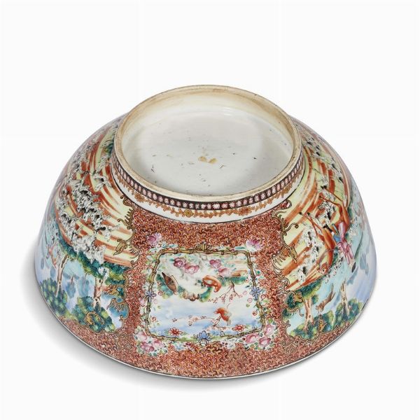 COPPA DA PUNCH, CINA, DINASTIA QING, PERIODO QIANLONG, 1780 CIRCA  - Asta Porcellane della Compagnia delle Indie Meraviglie cinesi per l'Europa - Associazione Nazionale - Case d'Asta italiane