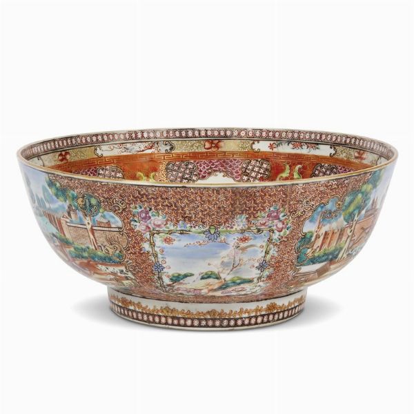 COPPA DA PUNCH, CINA, DINASTIA QING, PERIODO QIANLONG, 1780 CIRCA  - Asta Porcellane della Compagnia delle Indie Meraviglie cinesi per l'Europa - Associazione Nazionale - Case d'Asta italiane