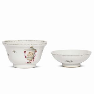 TAZZA DA T� CON COPERCHIO (CHA-WAN), CINA, DINASTIA QING, PERIODO QIANLONG, 1780 CIRCA  - Asta Porcellane della Compagnia delle Indie Meraviglie cinesi per l'Europa - Associazione Nazionale - Case d'Asta italiane