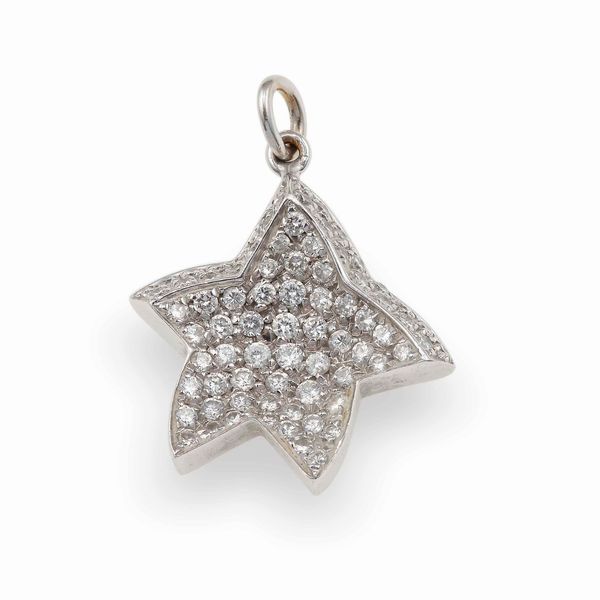 Pendente stella con pav di diamanti  - Asta Gioielli - Associazione Nazionale - Case d'Asta italiane