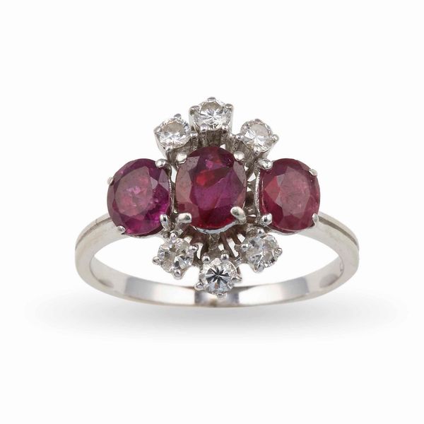 Anello con rubini e diamanti  - Asta Gioielli - Associazione Nazionale - Case d'Asta italiane