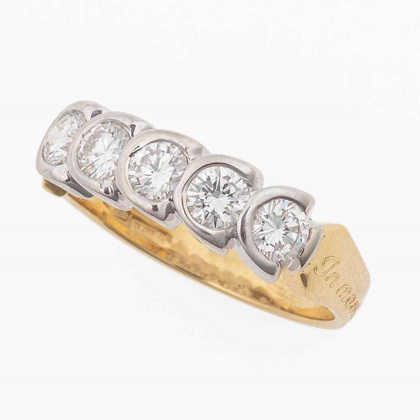 Demi-rivire con diamanti taglio brillante per ct 0.90 circa  - Asta Gioielli - Associazione Nazionale - Case d'Asta italiane