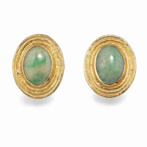 Orecchini con giadeiti  - Asta Gioielli - Associazione Nazionale - Case d'Asta italiane