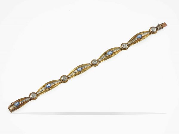 Bracciale con zaffiri sintetici  - Asta Gioielli - Associazione Nazionale - Case d'Asta italiane