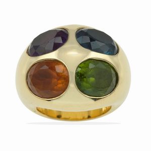 Anello con quarzi colorati  - Asta Gioielli - Associazione Nazionale - Case d'Asta italiane