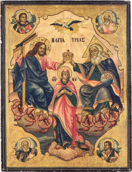 Icona raffigurante Incoronazione della Vergine, Grecia, XIX secolo  - Asta Argenti da Collezione | Antichi - Associazione Nazionale - Case d'Asta italiane