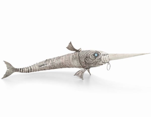 Besamin. Argento sbalzato, cesellato e turchese. Manifattura europea del XX secolo, marchi ad imitazione dell�argenteria antica spagnola  - Asta Argenti da Collezione | Antichi - Associazione Nazionale - Case d'Asta italiane