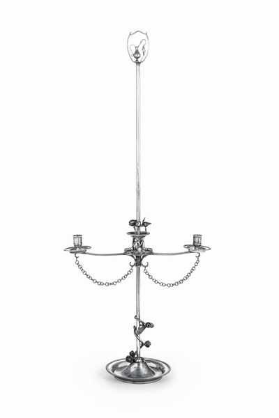 Bouillotte. Argento fuso, sbalzato e cesellato. Argentiere del XIX secolo (Italia?) (apparentemente priva di punzonatura)  - Asta Argenti da Collezione | Antichi - Associazione Nazionale - Case d'Asta italiane