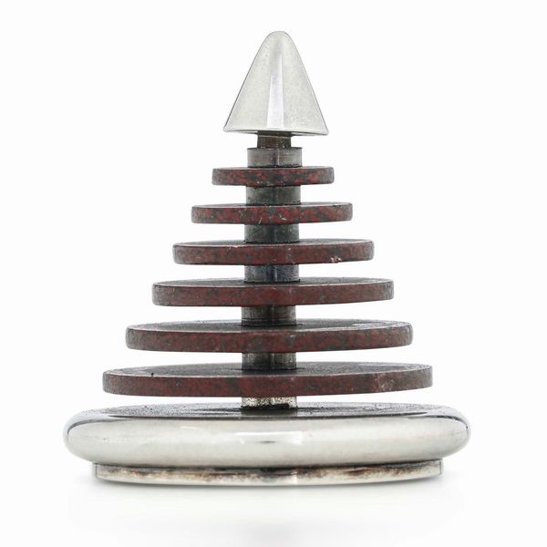 Albero stilizzato. Argento sterling e marmo (granito rosso?). Maison Bulgari, Italia XX secolo  - Asta Argenti da Collezione | Antichi - Associazione Nazionale - Case d'Asta italiane