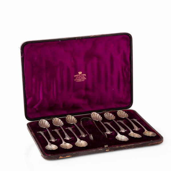 Set di 12 cucchiaini da caff�. Argento fuso e sagomato. 1884  - Asta Argenti da Collezione | Antichi - Associazione Nazionale - Case d'Asta italiane