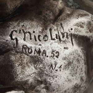 Santa Rosalia. Importante scultura in argento fuso a cera persa e cesellato. Firmata Giovanni Nicolini, Roma 1952, N.1  - Asta Argenti da Collezione | Antichi - Associazione Nazionale - Case d'Asta italiane