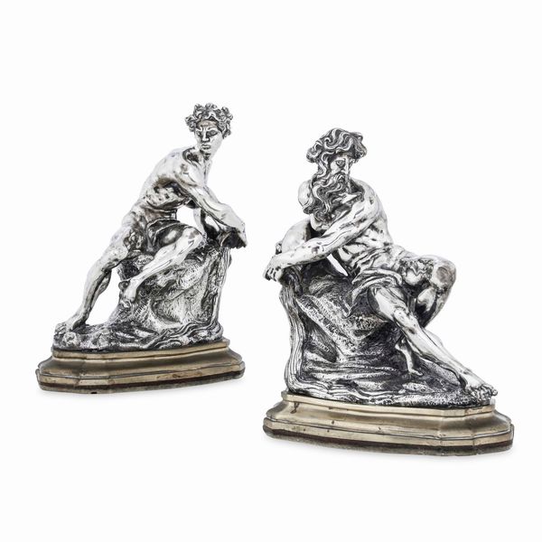 Gruppo allegorico con Nettuno. Argento fuso a cera persa e cesellato. Argenteria artistica italiana della prima met� del XX secolo  - Asta Argenti da collezione | XX secolo - Associazione Nazionale - Case d'Asta italiane