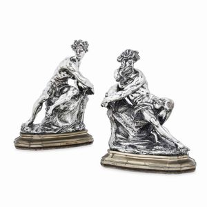 Gruppo allegorico con Nettuno. Argento fuso a cera persa e cesellato. Argenteria artistica italiana della prima met� del XX secolo  - Asta Argenti da collezione | XX secolo - Associazione Nazionale - Case d'Asta italiane