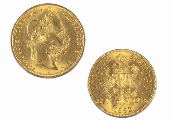 Austria - Franz Joseph I : 8 Fiorini / 20 Franchi  - Asta Numismatica - Associazione Nazionale - Case d'Asta italiane