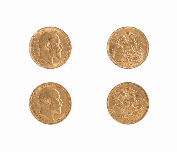 Gran Bretagna - Edward VII : Lotto di 2 sterline  - Asta Numismatica - Associazione Nazionale - Case d'Asta italiane