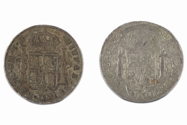 Messico : Lotto di 2 monete false d'epoca in argento  - Asta Numismatica - Associazione Nazionale - Case d'Asta italiane