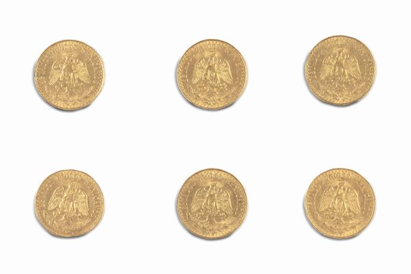 Messico - Estados Unidos Mexicanos (dal 1905) : Lotto di 6 esemplari di 2 Pesos  - Asta Numismatica - Associazione Nazionale - Case d'Asta italiane