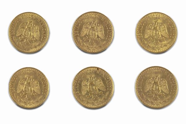 Messico - Estados Unidos Mexicanos (dal 1905) : Lotto di 6 esemplari di 2 Pesos  - Asta Numismatica - Associazione Nazionale - Case d'Asta italiane