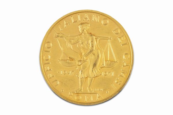 Repubblica Italiana : Medaglia in oro dell Ufficio Italiano dei Cambi  - Asta Numismatica - Associazione Nazionale - Case d'Asta italiane