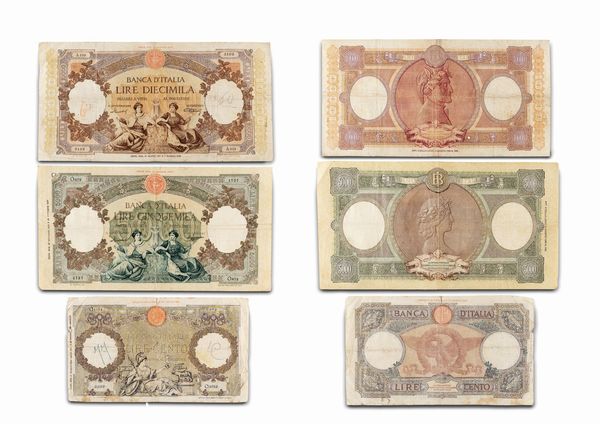 Repubblica Italiana : Lotto di 3 biglietti di Banca d'Italia  - Asta Numismatica - Associazione Nazionale - Case d'Asta italiane