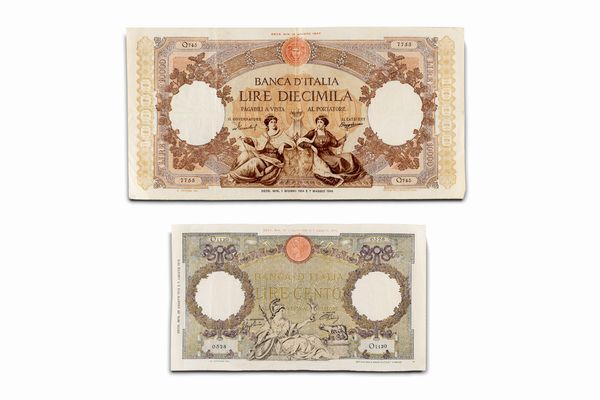 Repubblica Italiana : Lotto di 2 biglietti di Banca d'Italia  - Asta Numismatica - Associazione Nazionale - Case d'Asta italiane
